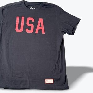 Nike USA Lights Tee 2024 Soccer Mens Large Graphic T-Shirt Black The Nike Tee‎